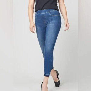 NWT SPANX Distressed Ankle Skinny Jeans Medium Wash Size Large